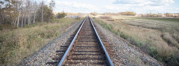 Güneşli bir günde demiryolu manzarası