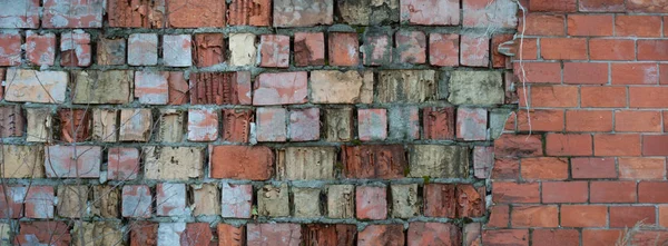 Wide Angle View Old Wall Abandoned Factory Building — Stock Photo, Image