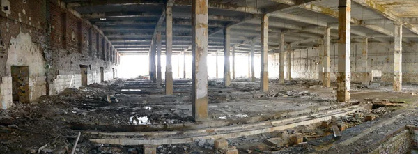 Ruinen Einer Sehr Stark Verschmutzten Industriefabrik Industrieserie — Stockfoto