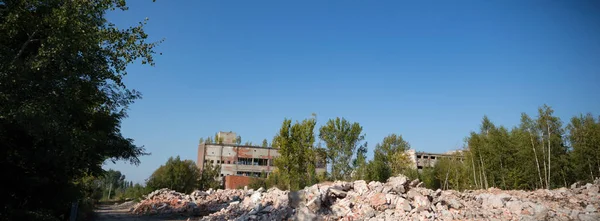 Ruïnes Van Een Zeer Sterk Vervuilde Industriële Fabriek Industriële Series — Stockfoto