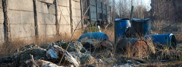 Ruines Une Usine Industrielle Très Polluée Série Industrielle — Photo