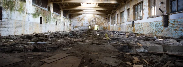 Ruinen Einer Sehr Stark Verschmutzten Industriefabrik Industrieserie — Stockfoto