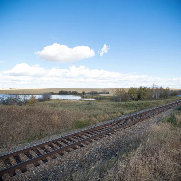 Uitzicht Het Spoor Een Zonnige Dag — Stockfoto