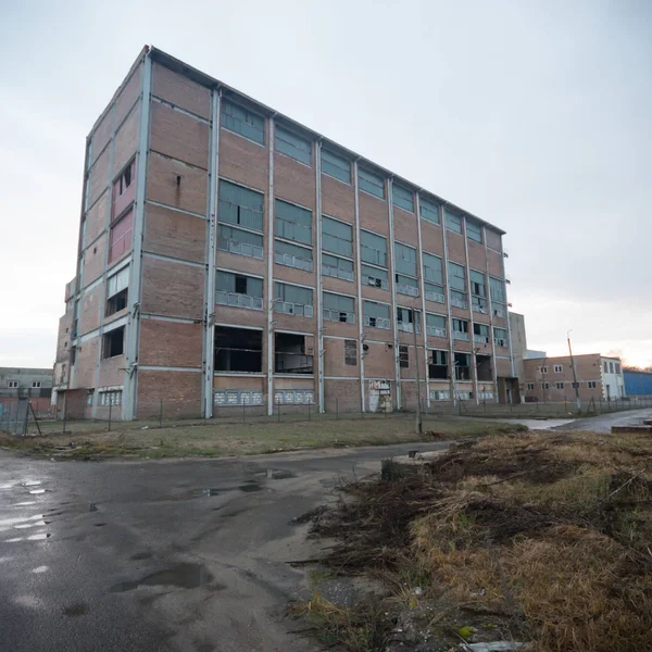 Ruiner Från Mycket Förorenad Industrifabrik Industriserie — Stockfoto