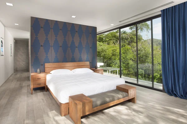 Stilvolles modernes Schlafzimmer — Stockfoto