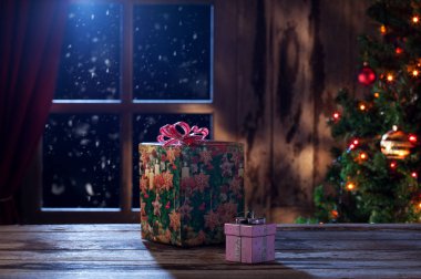  boxes  with Christmas present clipart
