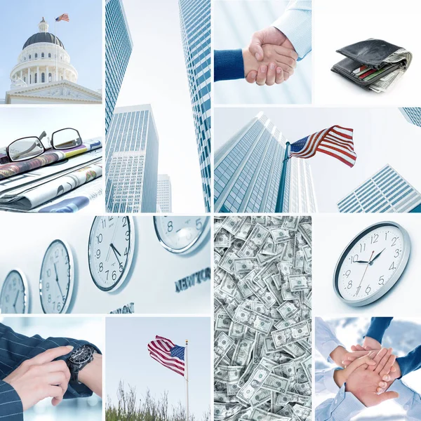 Business tema foto collage består av några bilder — Stockfoto