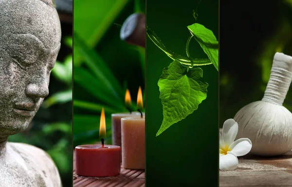 Spa tema collage består av olika bilder — Stockfoto