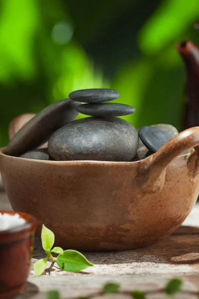 Close up view of gray stones on color back — Stock Photo, Image