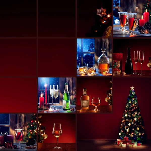 Merry christmas and new year theme collage composed of different images — Stock Photo, Image