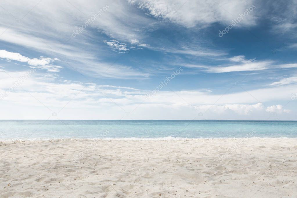 View of nice tropical beach with white sand