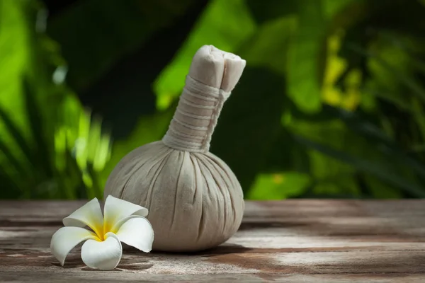 Nahaufnahme Der Weißen Kräuterkompresse Auf Der Rückseite — Stockfoto