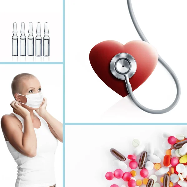 Medicina Collage Tema Composto Poche Immagini Diverse — Foto Stock