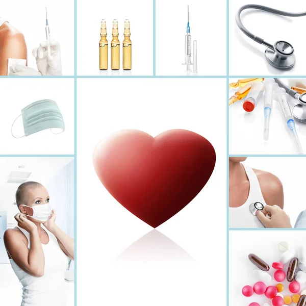 Medicine Theme Collage Composed Few Different Images — Stock Photo, Image