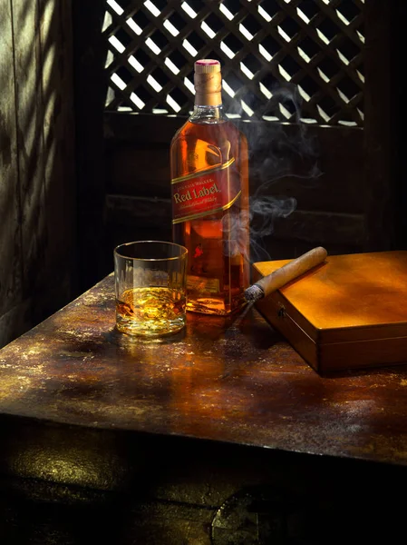 Phuket Thailand April 2020 Johnnie Walker Red Label Blended Whisky — Stockfoto