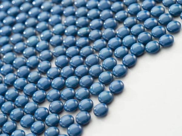 Close View Blue Color Pills White Back — Stock Photo, Image