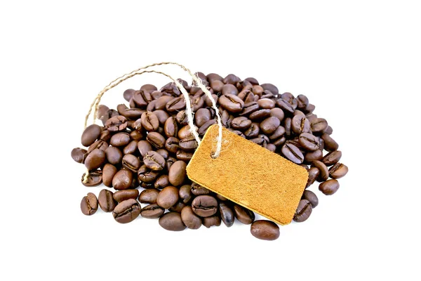 Kaffee schwarzes Korn mit Anhänger — Stockfoto