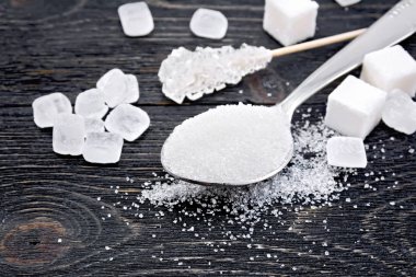 Beyaz Siyah tahta kaşık şeker