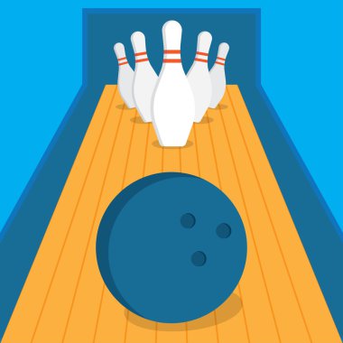Bowling topu ve iğne illüstrasyon.