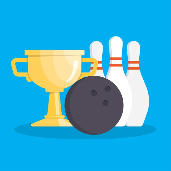 Vector uppsättning bowling ikoner — Stock vektor