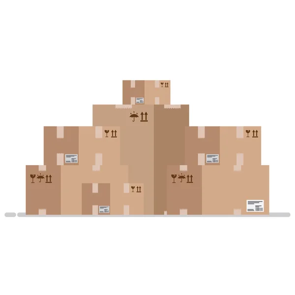 Cajas de cartón. Mover caja de servicio . — Vector de stock