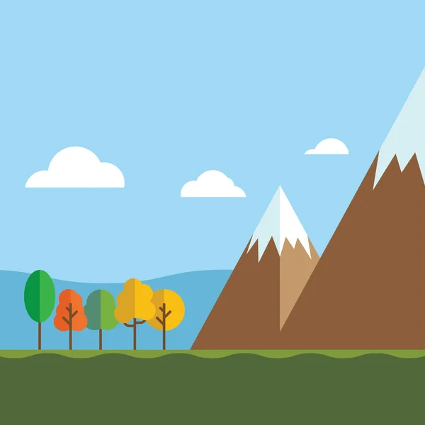 Cordilleras y escenas escénicas — Vector de stock