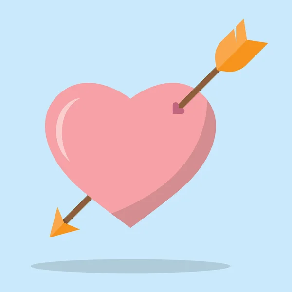 Corazón con una flecha — Vector de stock
