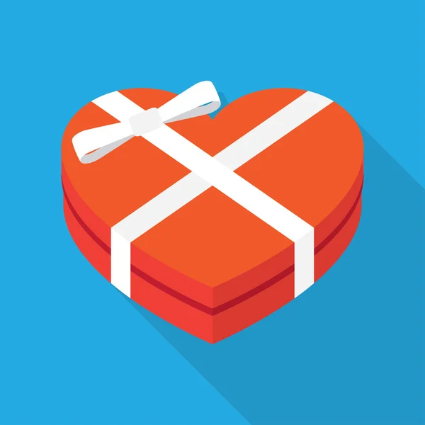 Box z bow w kształcie serca — Wektor stockowy