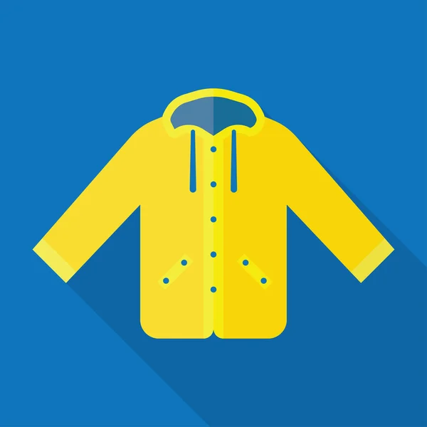 Gele regenjas Waterdichte kleding — Stockvector