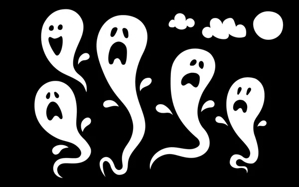 Conjunto de fantasmas de Halloween para el diseño — Vector de stock