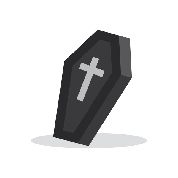 Coffin with cross — Stock Vector