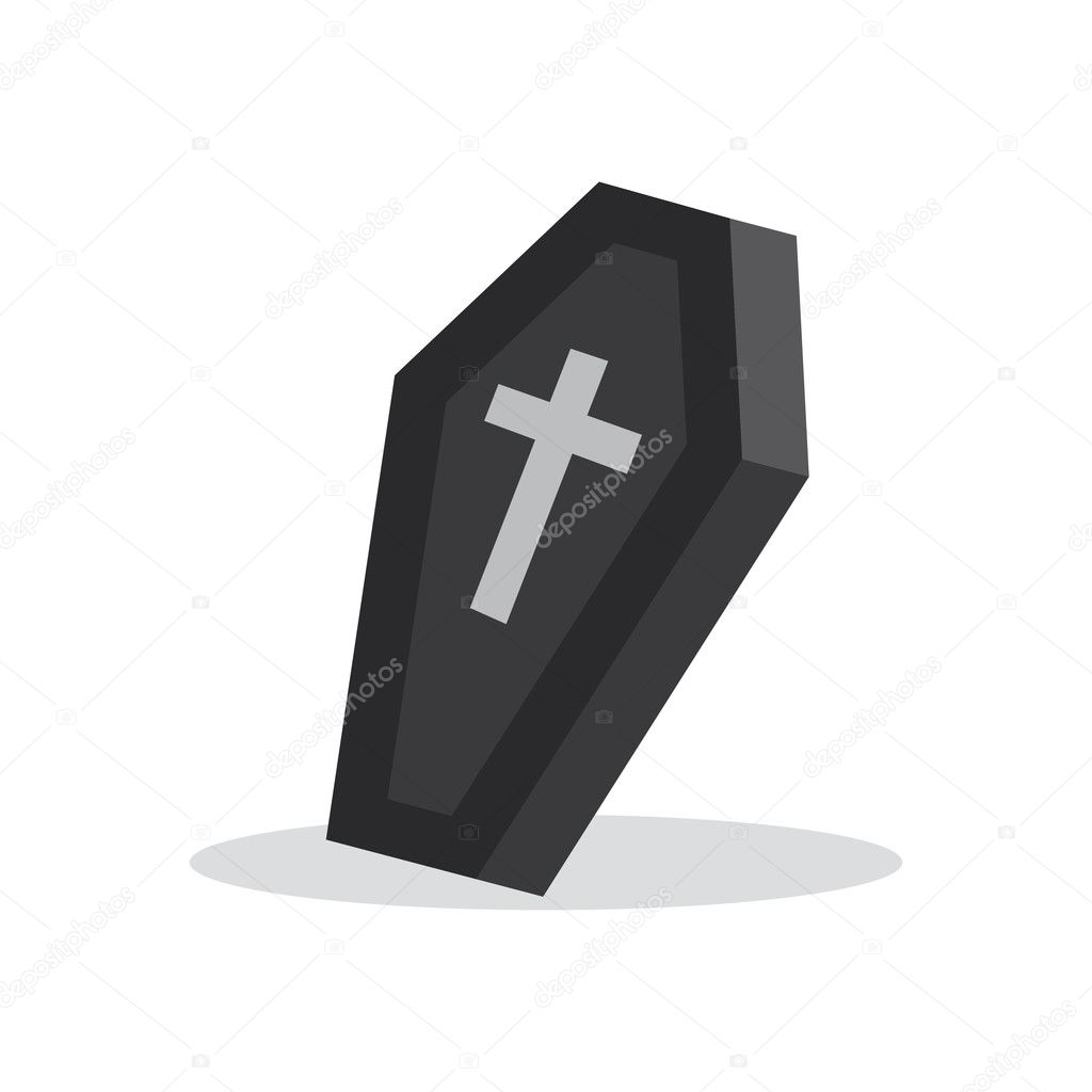 coffin with cross