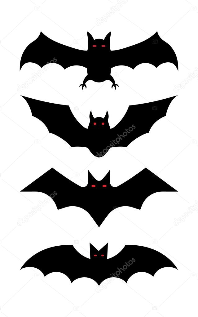 bat silhouettes - Halloween vector illustration