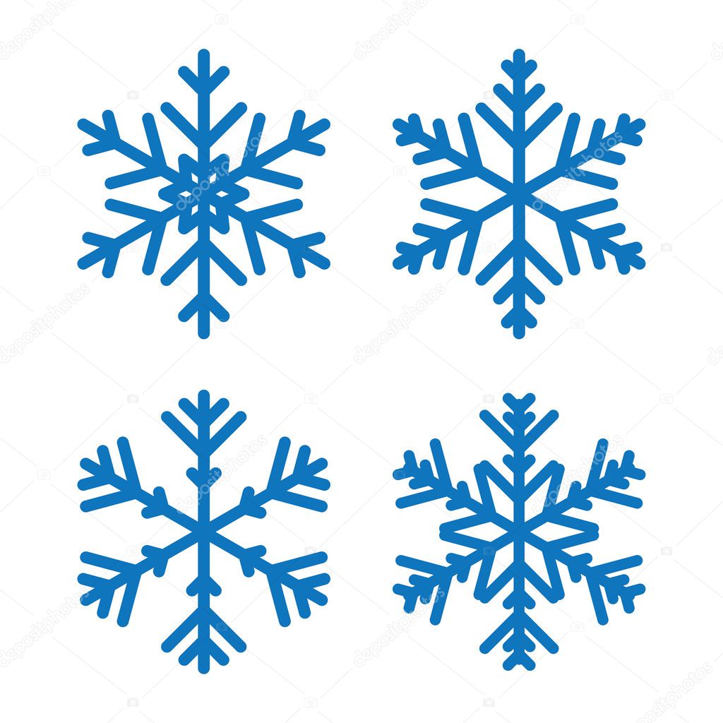 Various winter snowflakes vector set