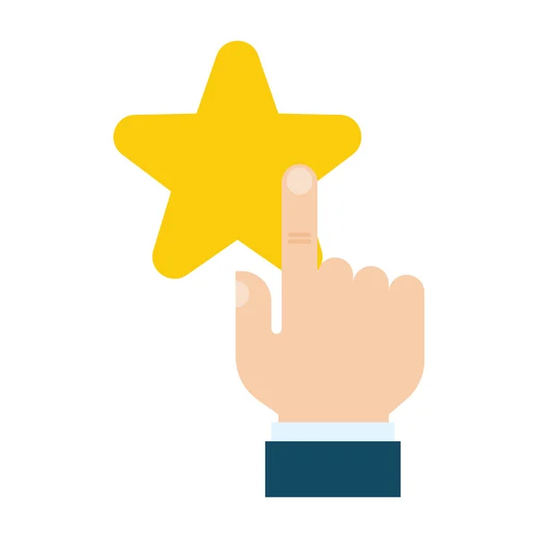 Estrela de ilustração com uma mão apontando —  Vetores de Stock