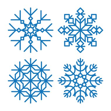 çeşitli kış kar taneleri kümesi vektör
