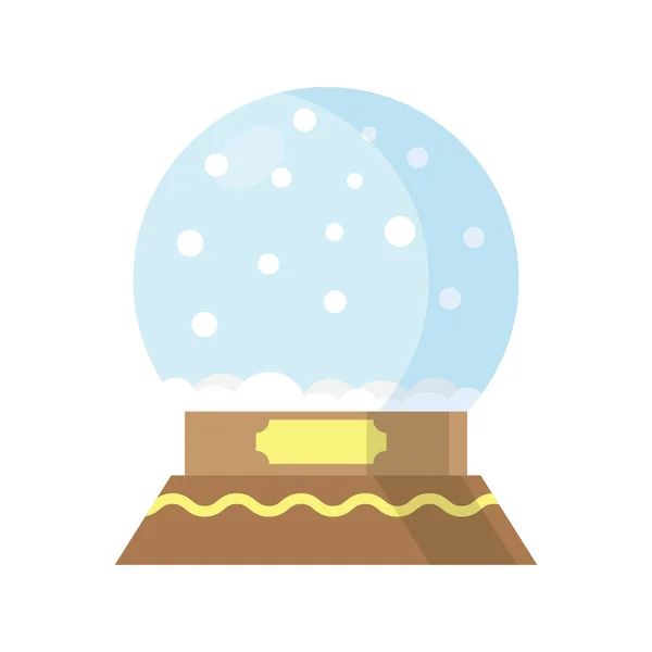 孤立在白色背景上的雪花玻璃球 — 图库矢量图片