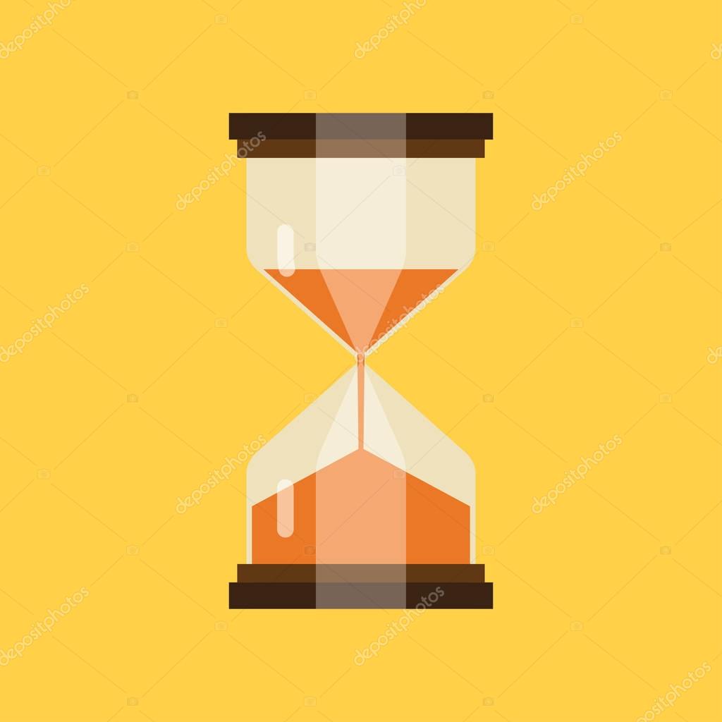 Hourglass isolated on white background. Simple sand-glass timer. Sand clock icon vector illustration