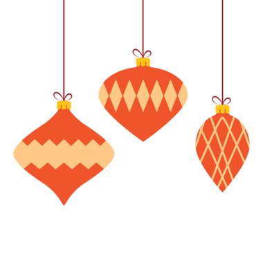 Noel renkli baubles arka plan. Vektör çizim