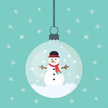 kardan adam içinde Noel süsleri