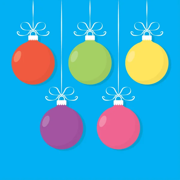 Vánoční přání s barevnými míčky — Stockový vektor