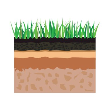 toprak katmanları çim ile