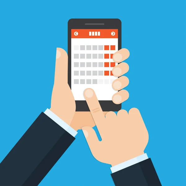 Application mobile pour calendrier . — Image vectorielle