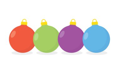 Noel topları, üzerinde beyaz izole