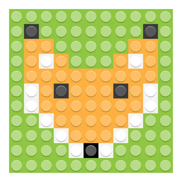 Logo tête de renard rouge dans un style plat — Image vectorielle