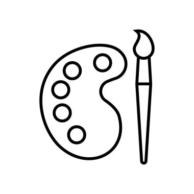 Boya fırça palet ile