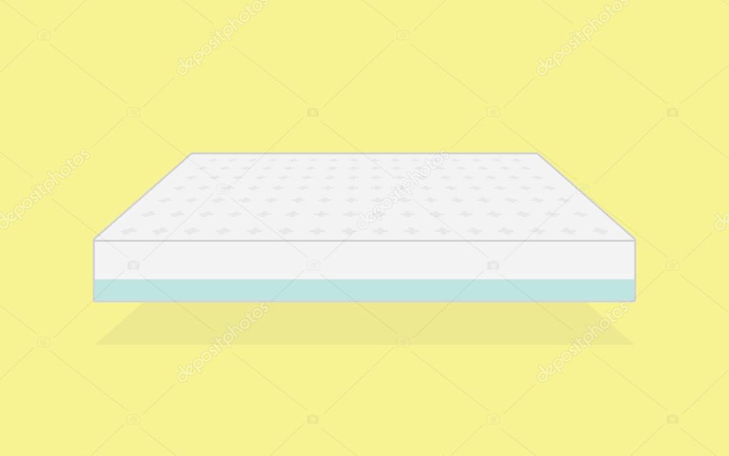 Double white mattress in flat style vector illustration