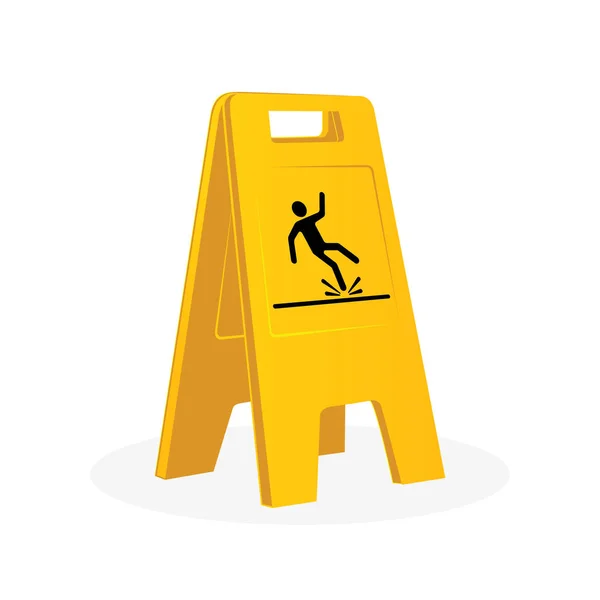 Wet floor sign, falling man. — Stock Vector