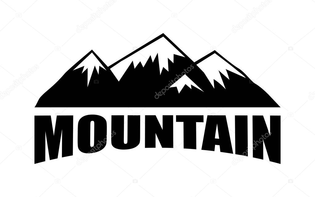 Mountain vector icon badge