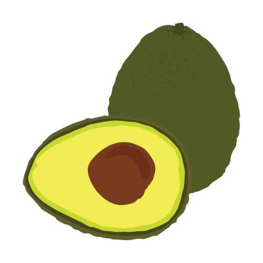 Beyaz arka plan üzerinde izole büyük avokado